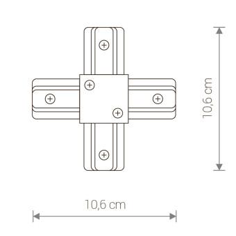 Коннектор для однофазной трековой системы  X-образный Nowodvorski Profile White 9190