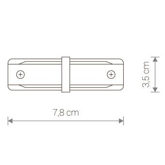 Коннектор для однофазной трековой системы  прямой Nowodvorski Profile White 9454